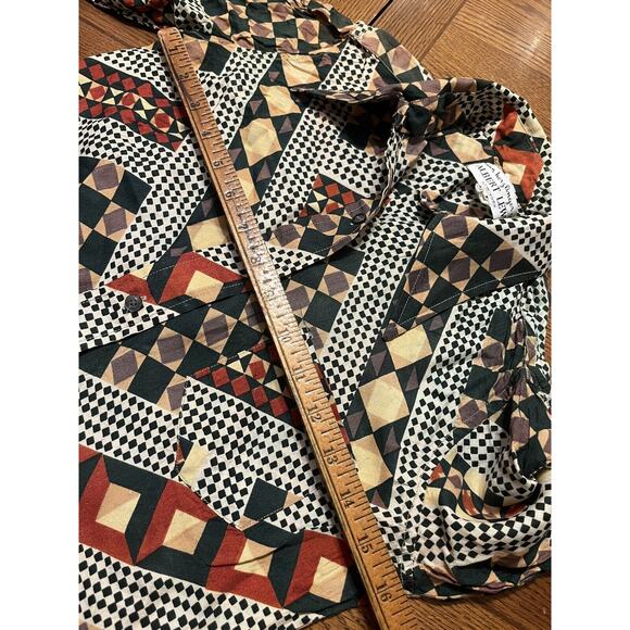 Vtg Nan Herzlinger Geometric Print Blouse 1960s Sz 10 Retro Funky Albert Lewis - Picture 4 of 6